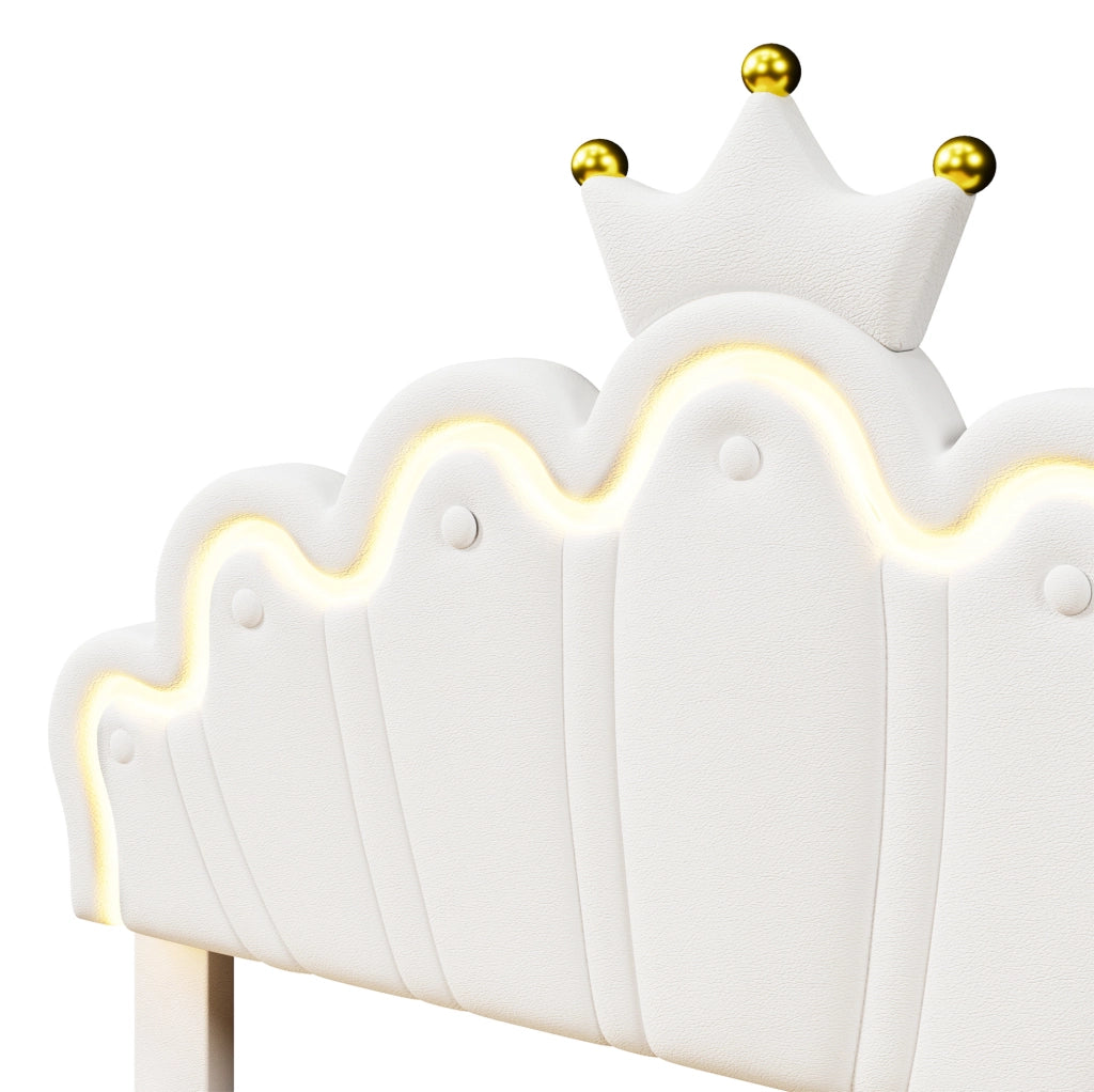 Letto imbottito 140x200 cm con 2 cassetti, testiera regolabile e luce LED controllabile