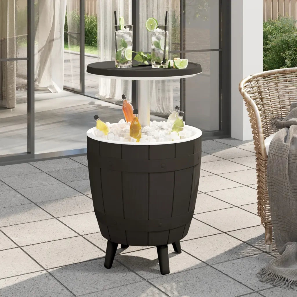 Tavolino da Giardino | Tavolo Frigo 3 in 1 Polipropilene Nero
