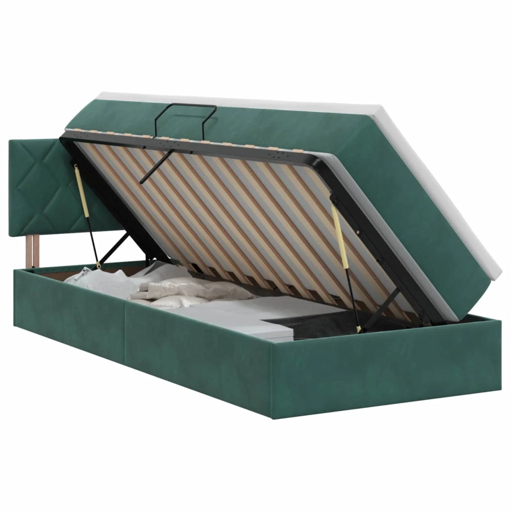 Letto con Contenitore Verde Scuro 90 x 200 cm Velluto 3458844