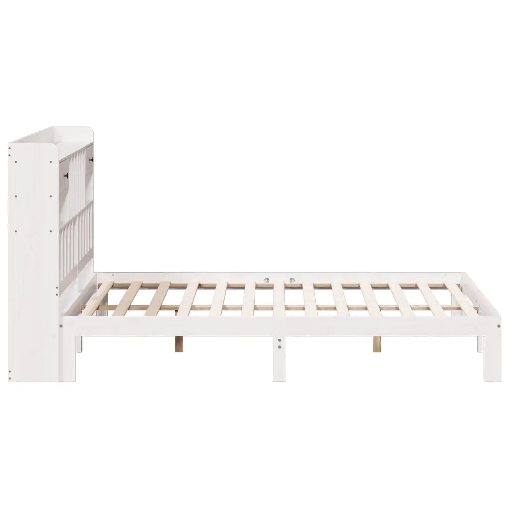 vidaXL Giroletto con Libreria senza Materasso 180x200 cm in Legno Pino