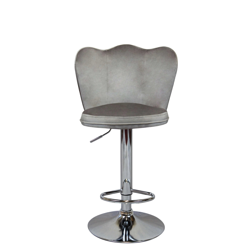 Sgabello alto con Schienale in Velluto Metallo cm 51x49x101 - MAVERIK