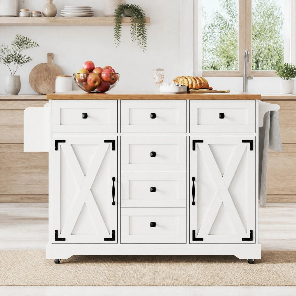 CARRELLO Servitore Pieghevole 147x44x93 cm MDF Bianco con Metallo