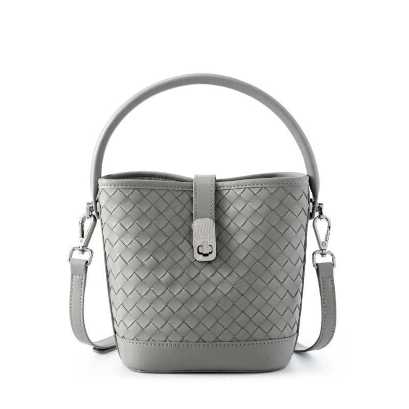 Borsa a tracolla da donna in vera pelle, colore grigio.