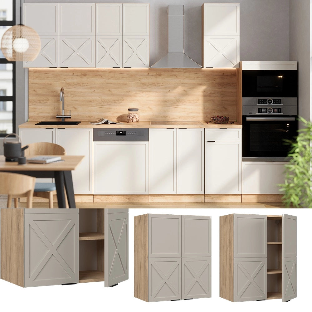 Pensile da cucina Fame-Line GrigioBeige/Rovere dorato 60 cm Vicco