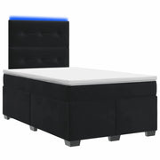 Letto box spring con materasso Nero 120 x 190 cm Velluto 3455068