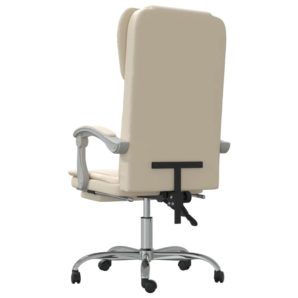 Poltrona | Sedia Relax da Ufficio Reclinabile Crema in Similpelle