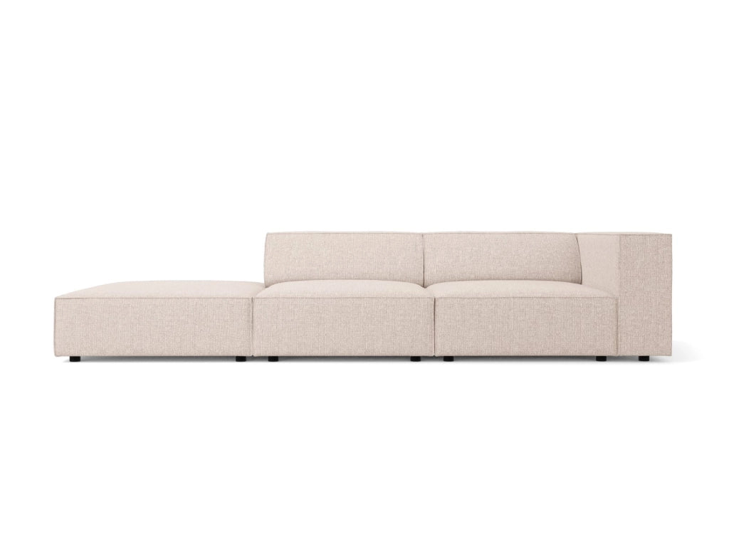 Cosmopolitan Design - Divano sinistro "Arendal" 4 posti in ciniglia beige 