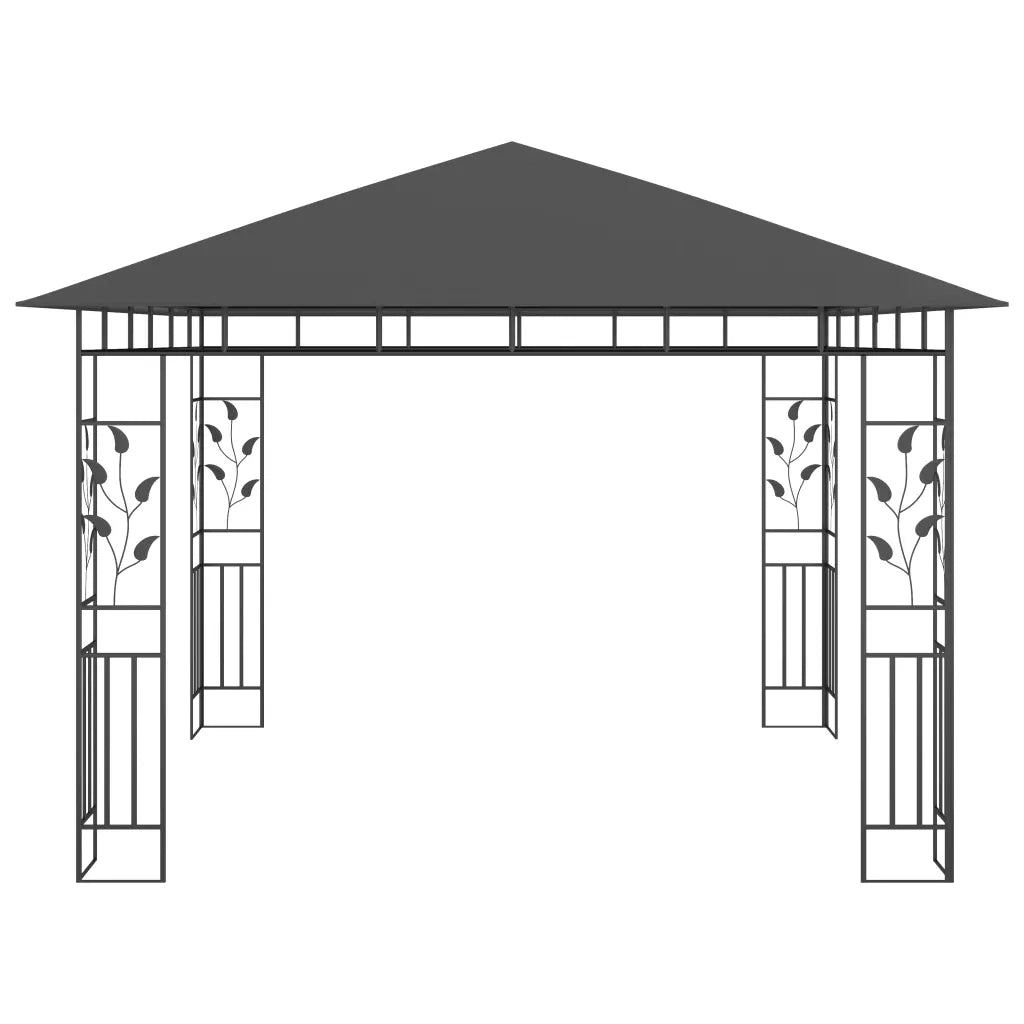 Gazebo con Zanzariera 3x3x2,73 m Antracite 180 g/mÂ²