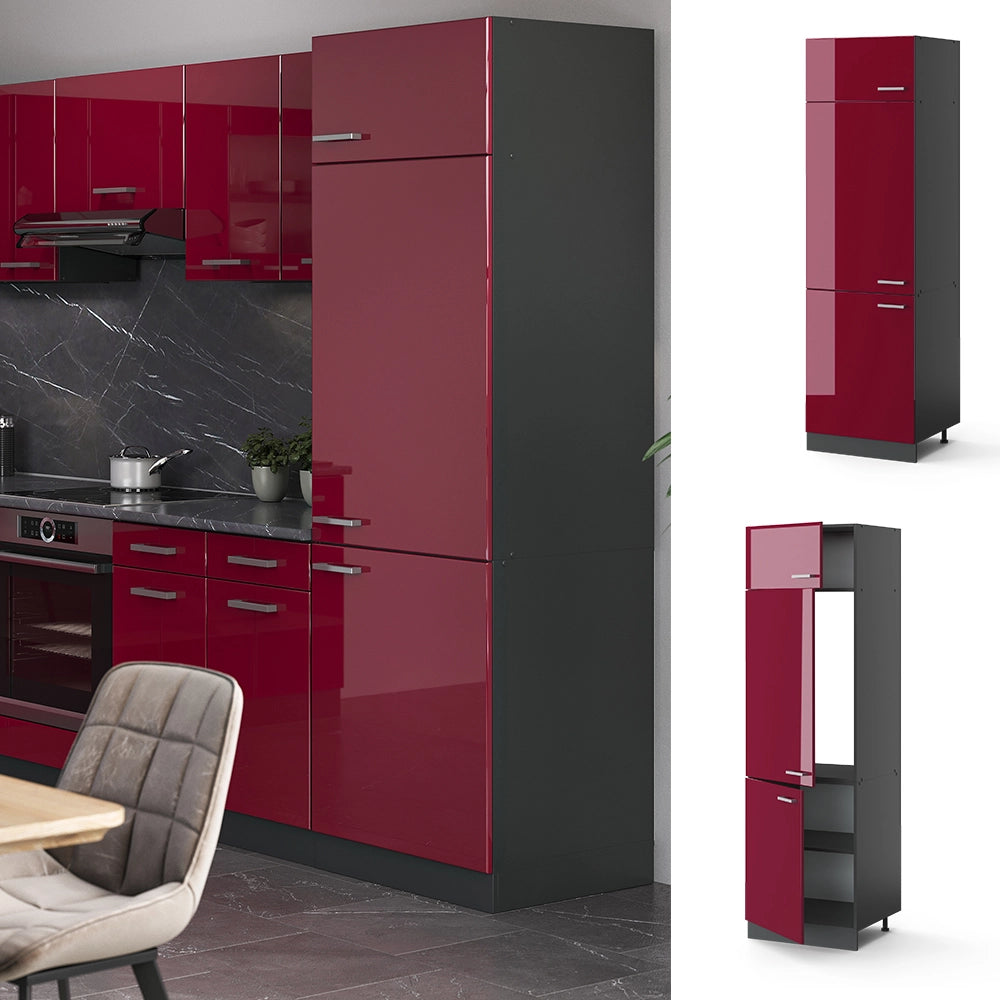Vicco Armadio frigorifero Rosso lucido 60 cm