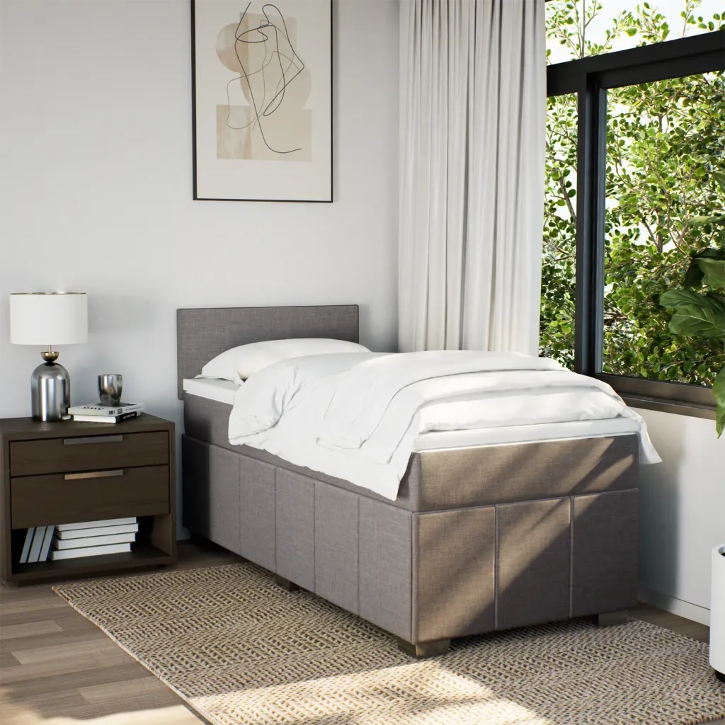 Giroletto a Molle con Materasso Tortora 100x200 cm in Tessuto 3286976