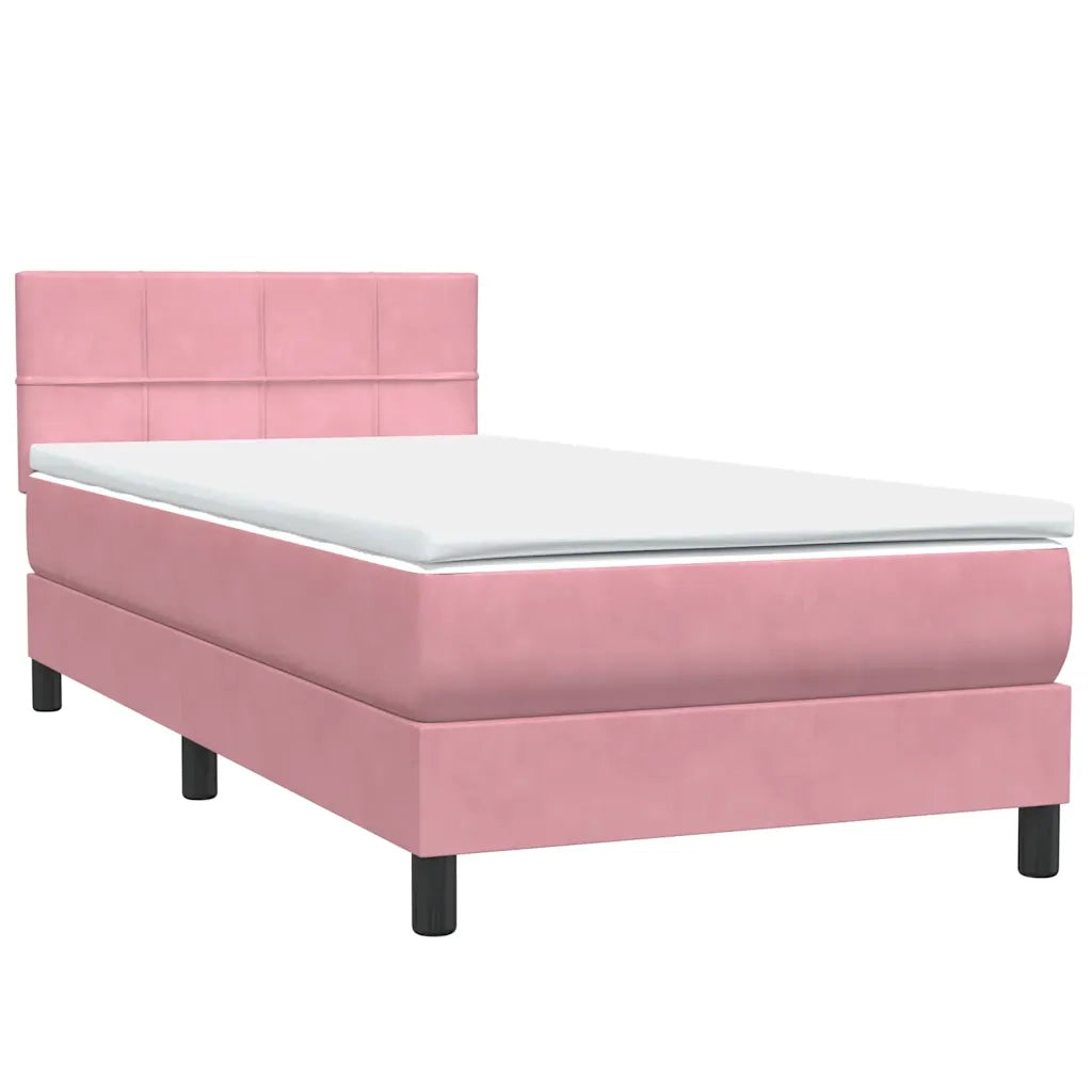 Giroletto a Molle con Materasso Rosa 80x220 cm Velluto 3316238