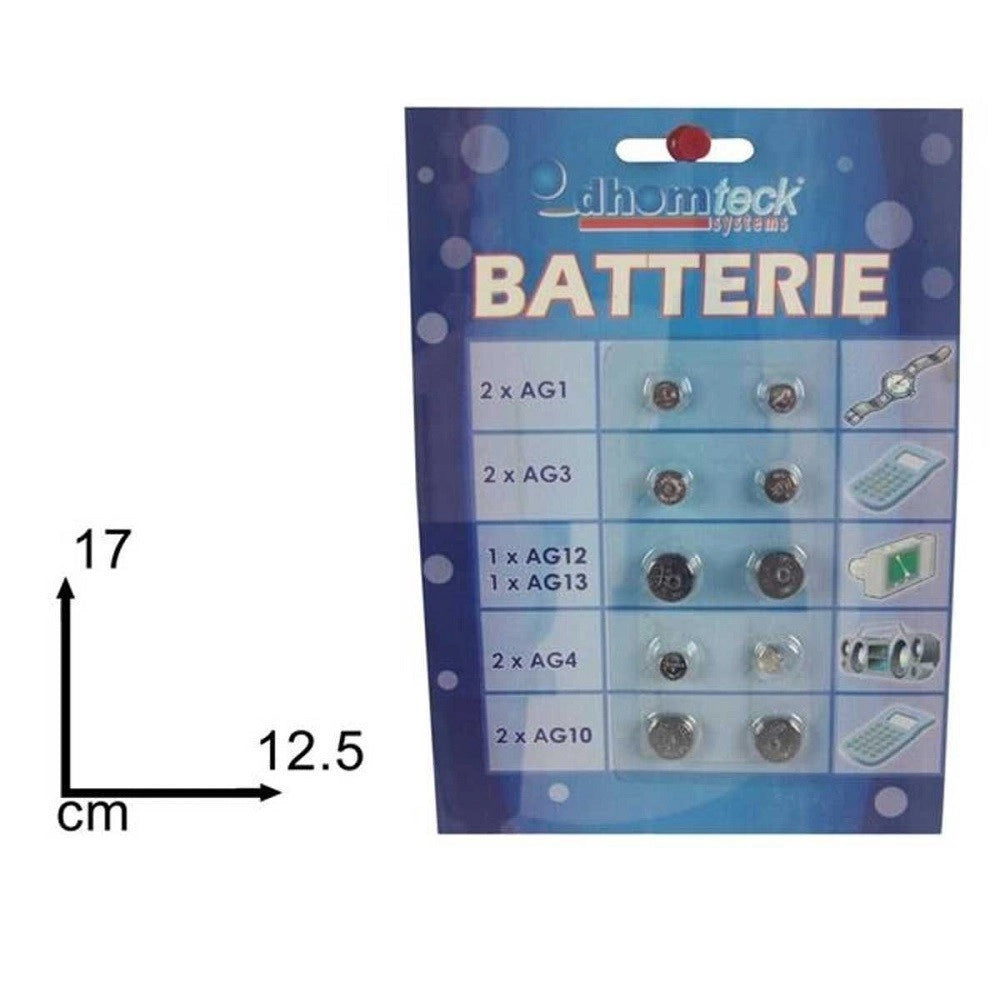Trade Shop - Set 10 Pezzi Batteria A Bottone Varie Misure Per Orologi Elettronica -