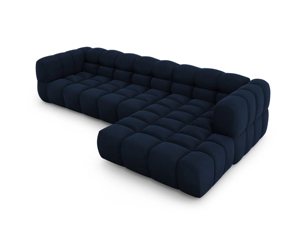 Cosmopolitan Design - Divano angolare modulare destro "Sky" 4 posti in velluto blu reale 
