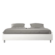 BS COM Letto matrimoniale king size senza rete imbottito 200x210 similpelle bianco