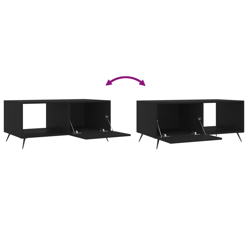 Tavolino da Salotto Nero 90x50x40 cm in Legno Multistrato 829181