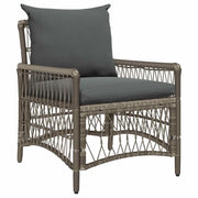 Sedia da Giardino con cuscino Grigio 73 x 61 x 77 cm polyrattan 42006219