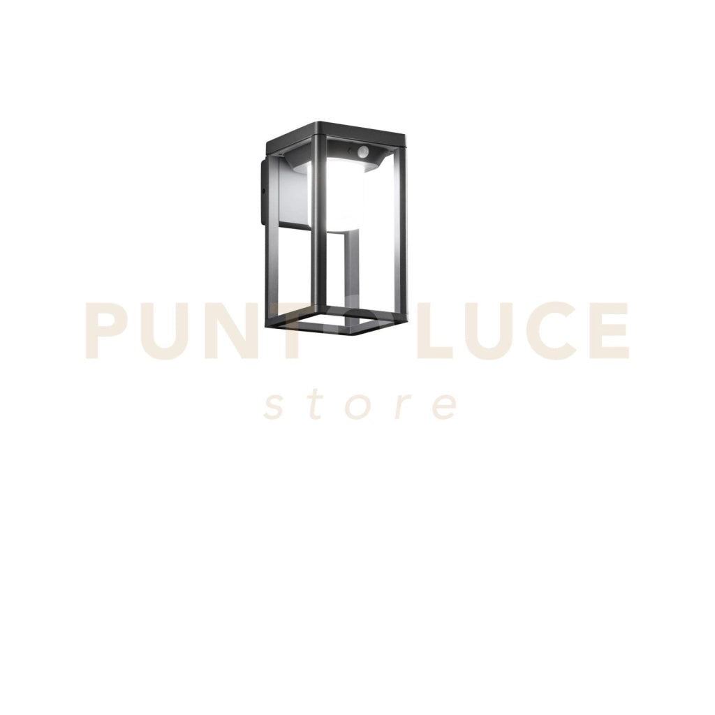 APPLIQUE LED KYOTO ANTRACITE 2,5W 300LM 4000K CON PANNELLO SOLARE E SENSORE DI MOVIMENTO IP44 14,2X15,7X25CM