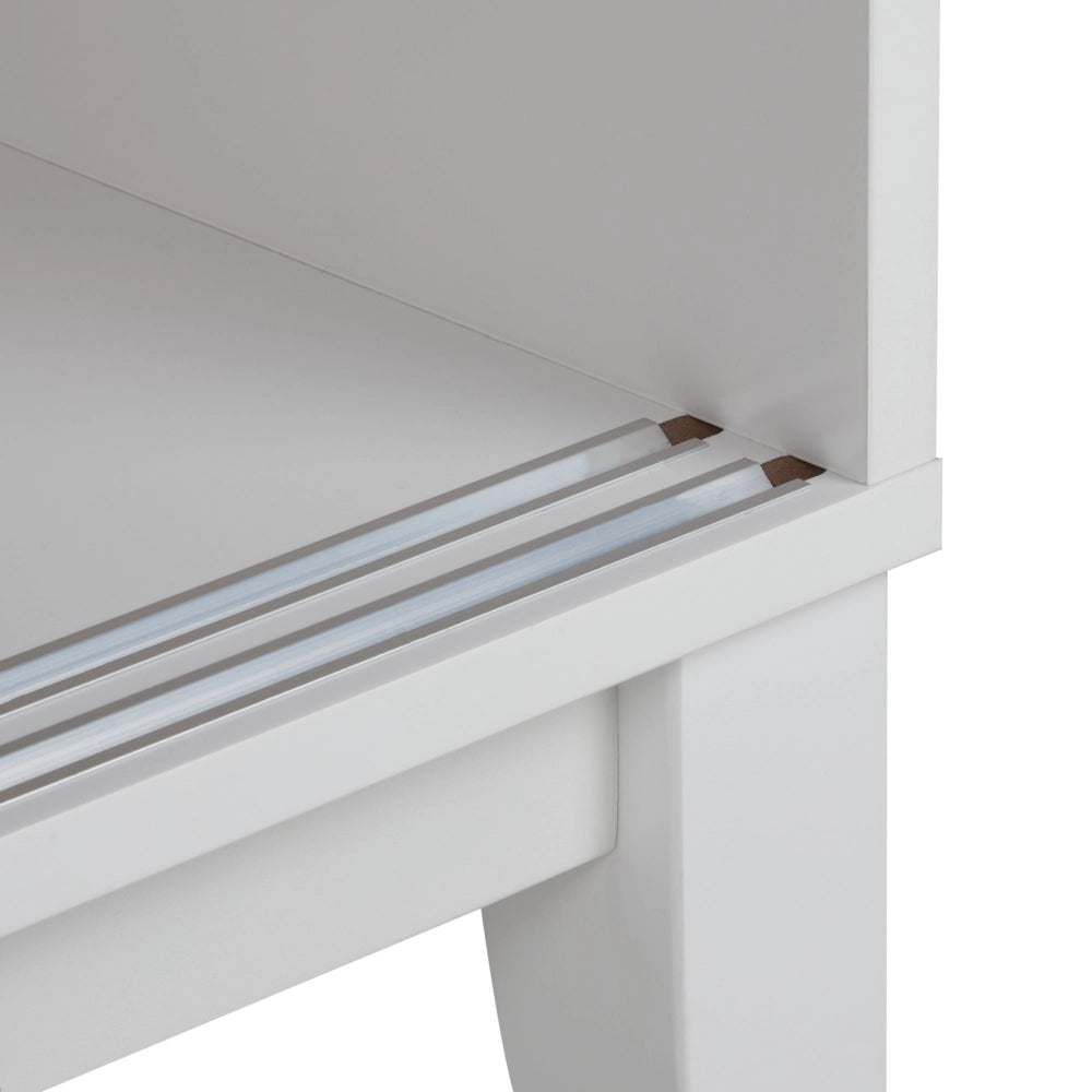 Mobiletto decorativo con vetrina in vetro bianco soggiorno stile elegante
