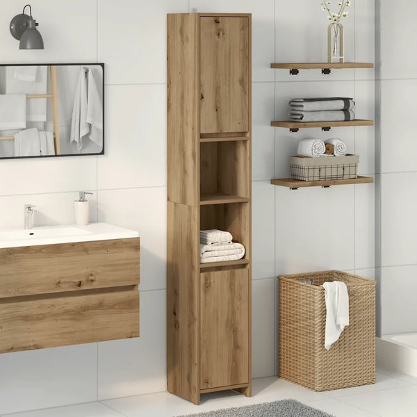 Mobile da Bagno Rovere Artigianale 30x30x183,5 cm in Truciolato