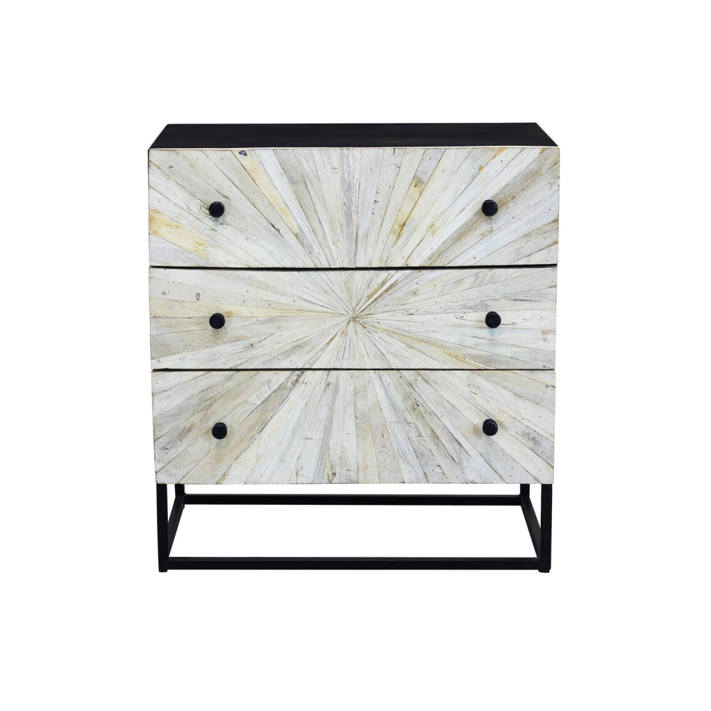 Cassettiera 3 cassetti in Legno Metallo cm 75x45x81 - RAPHAEL