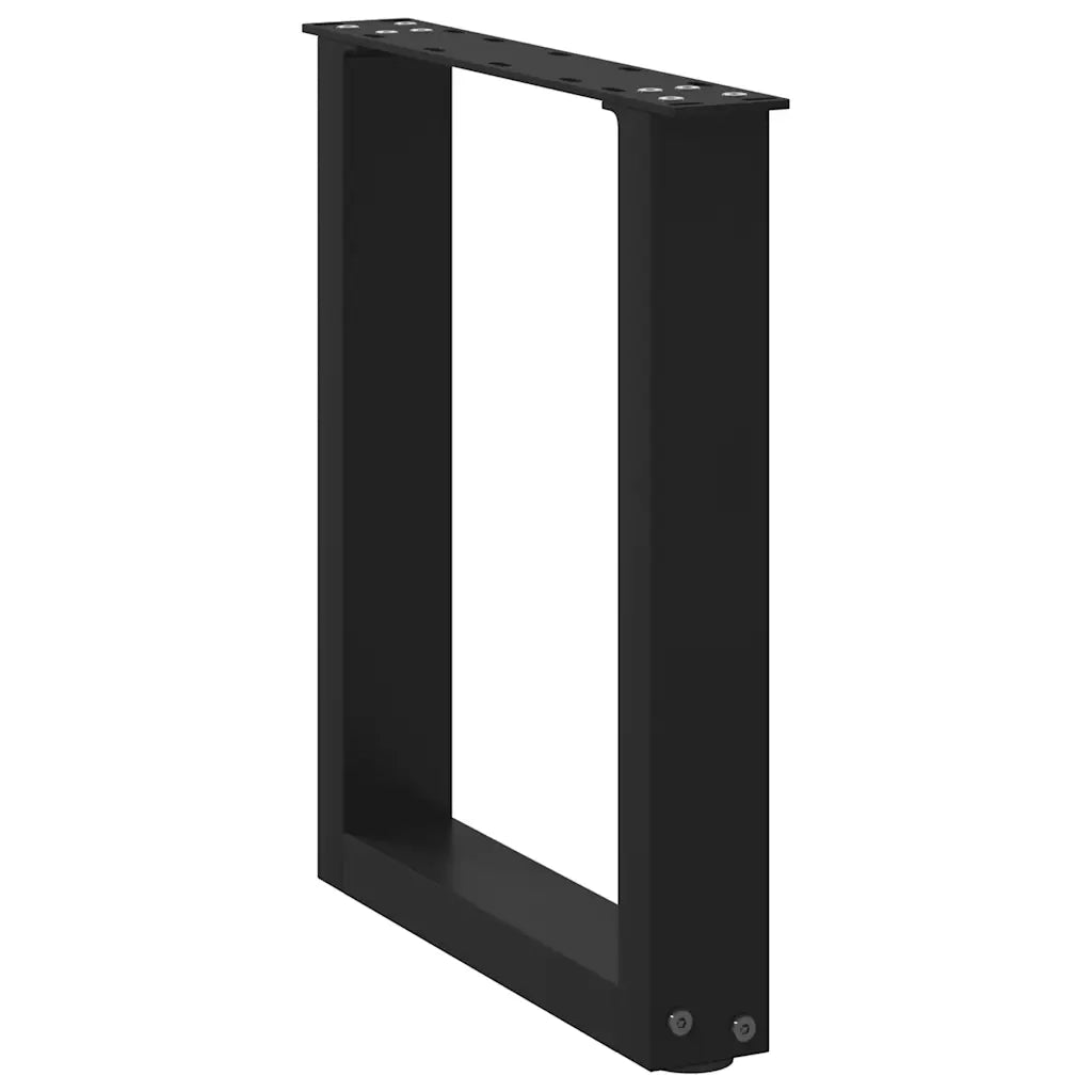 Gambe per Tavolino da Caffè a Forma di U 2 pz Nere 28x(42-43) cm Acciaio 4013148