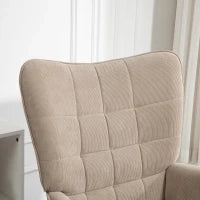 Poltrona con Poggiapiedi in Stile Contemporaneo, in Tessuto Effetto Velluto, 72x80x101 cm, Marrone Chiaro