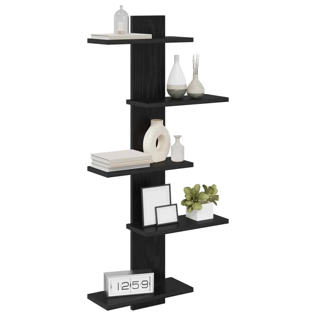 Mensola a muro flottante Rovere Nero 48,5 x 15 x 101 cm 8012197