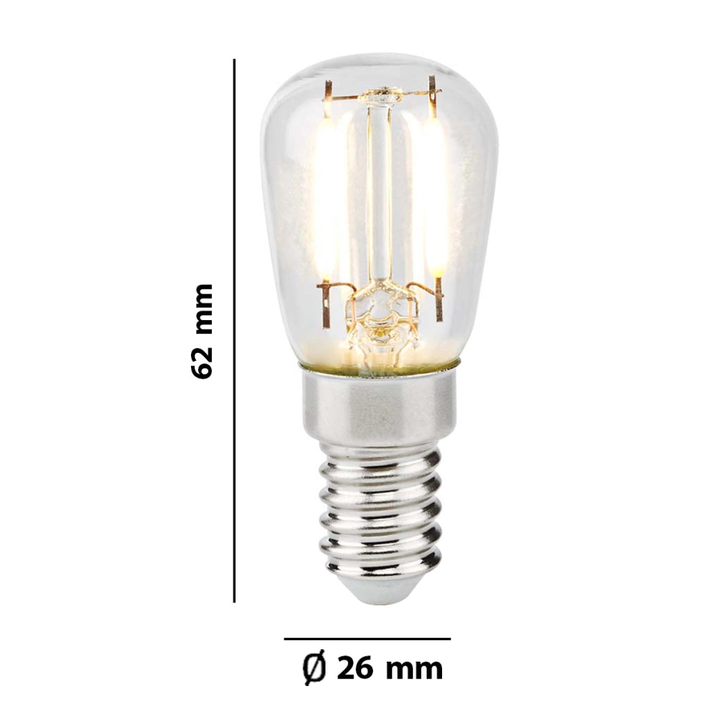 Lampadina per Frigoriferi a Filamento LED E14 T22 1.5W Basso Consumo Trasparente Nedis