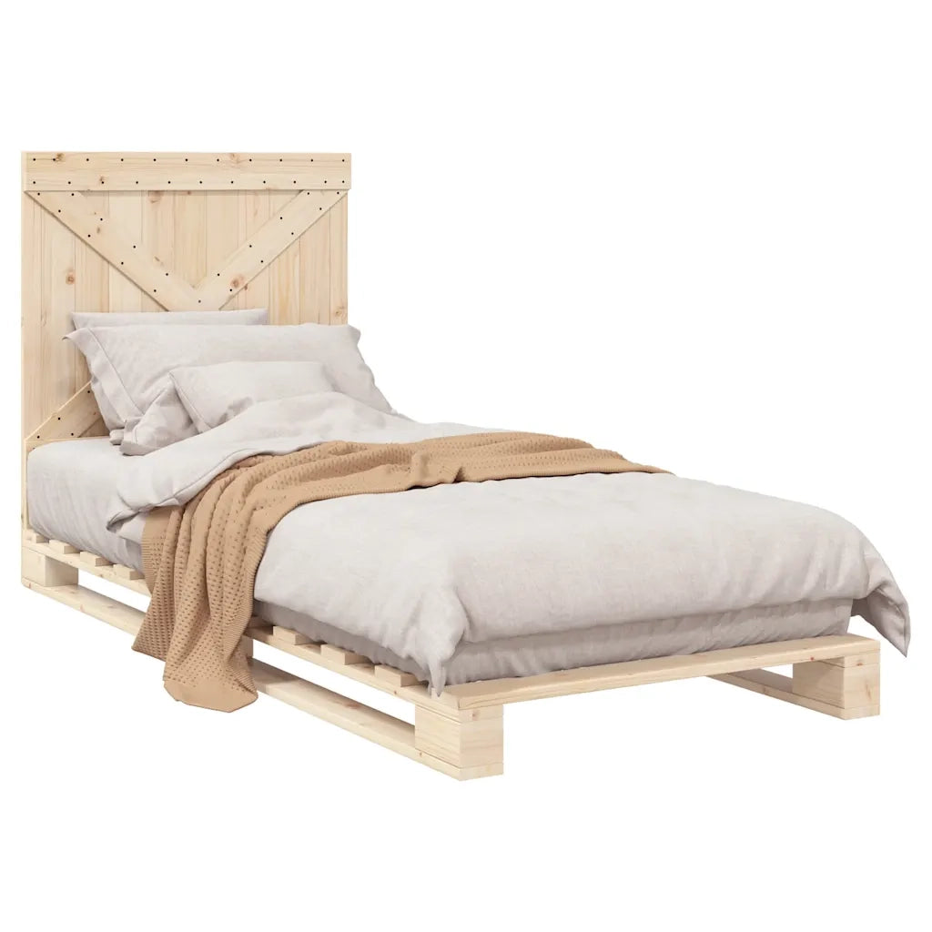 Giroletto con Testiera 90x200 cm in Legno Massello di Pino 3281568