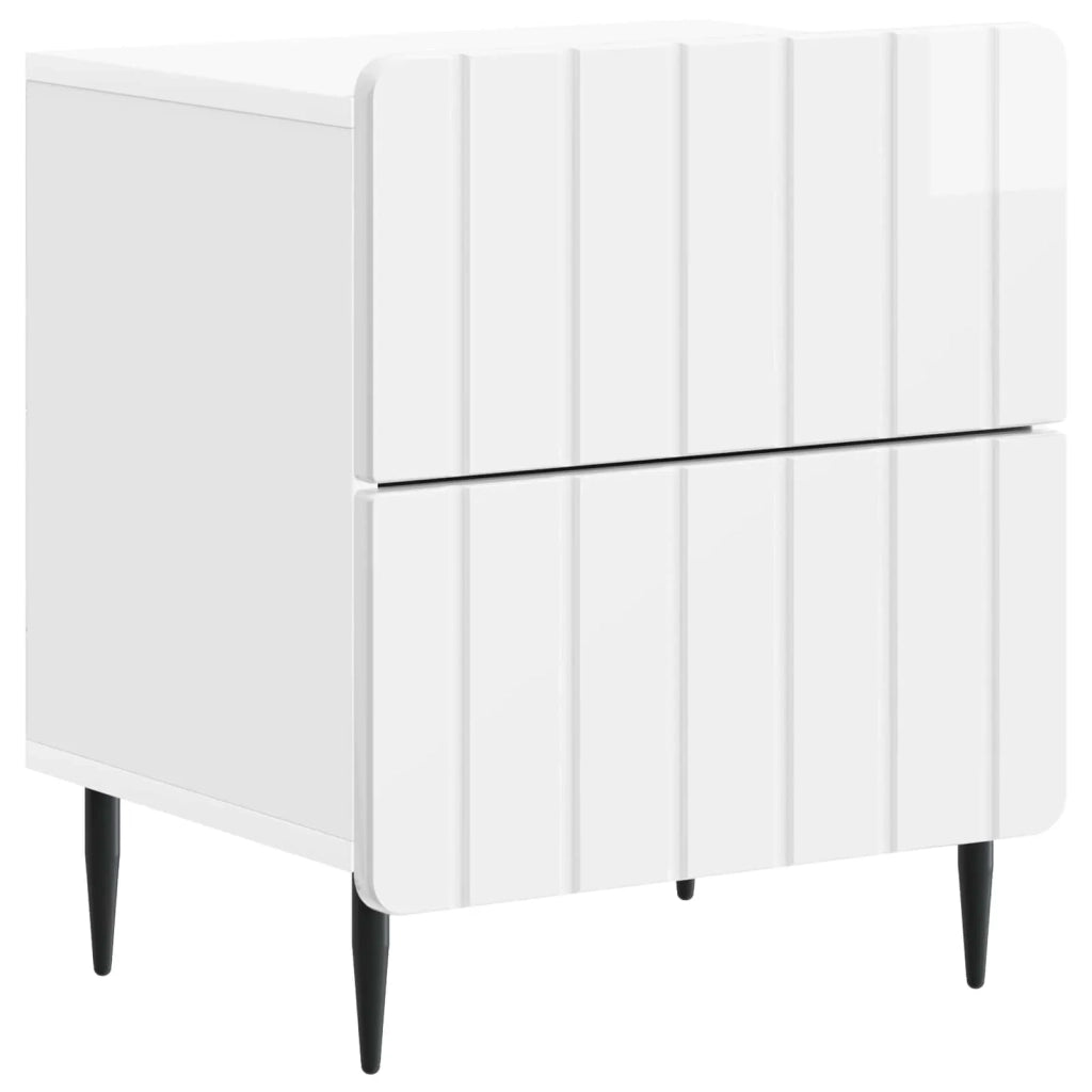 Armadio da Notte con cassetto Bianco Lucido 43 x 34,5 x 49,5 cm 894303
