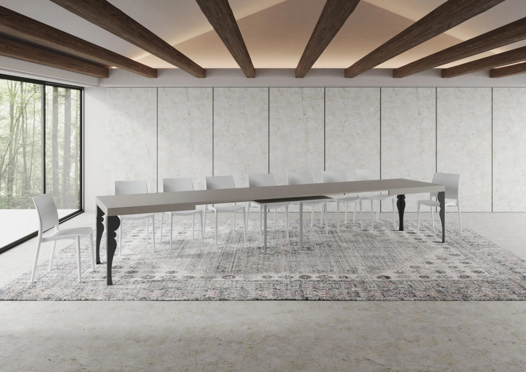 Tavolo allungabile 200/460x90 cm Paxon cashmere gambe antracite