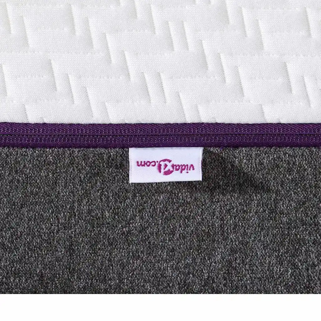 Materasso Bianco e Grigio 90 x 200 cm Tessuto Jacquard 4106326