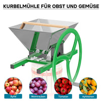 Mulino macina frutta manuale con tramoggia da 7 litri e manovella Trituratore