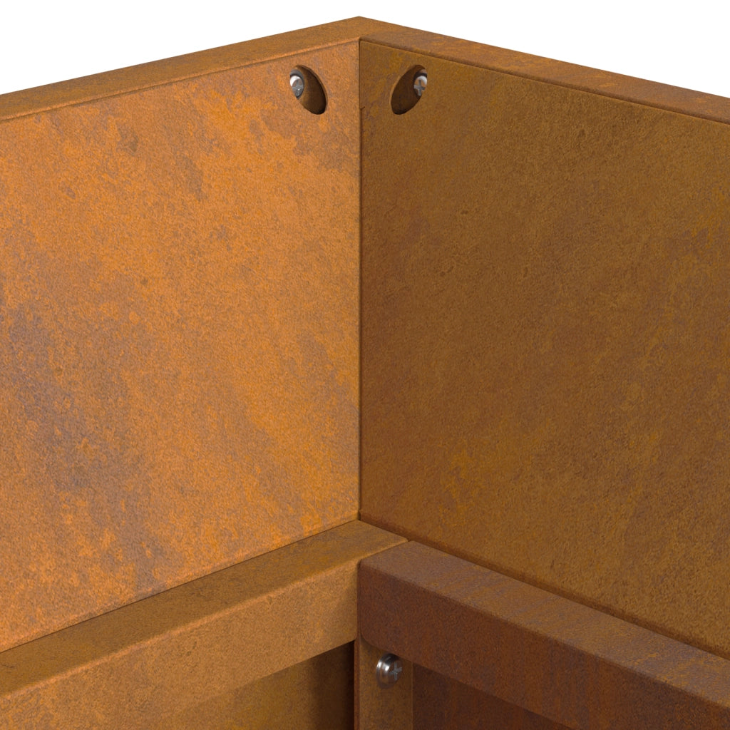Focolare con Stoccaggio per Legna 160x45x35 cm Acciaio Invecchiato