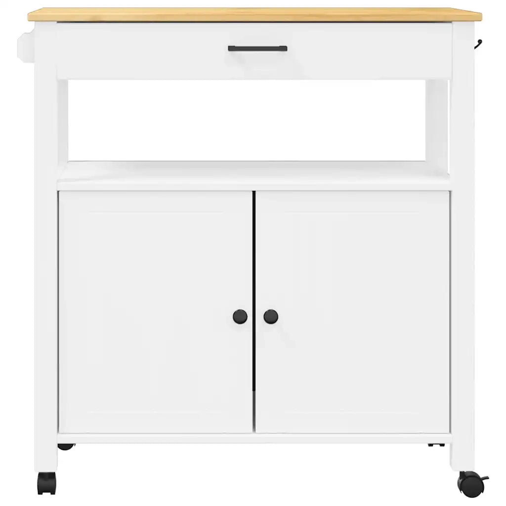 Carrello da Cucina-Scaffale per Cucina MONZA 84x40x88,5 cm in Legno Massello di Pino 502511