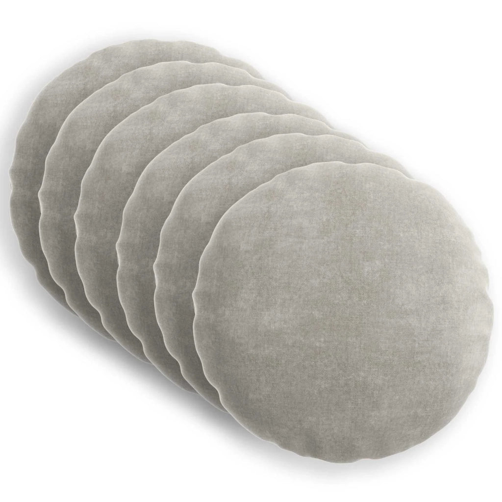 Federa 6 pz HEERLEN Grigio Chiaro Ø 30 cm Tessuto Chenille 921986