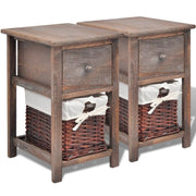 Comodino comodino cassettiera mobili per camera da letto 2 pezzi legno marrone 1402071