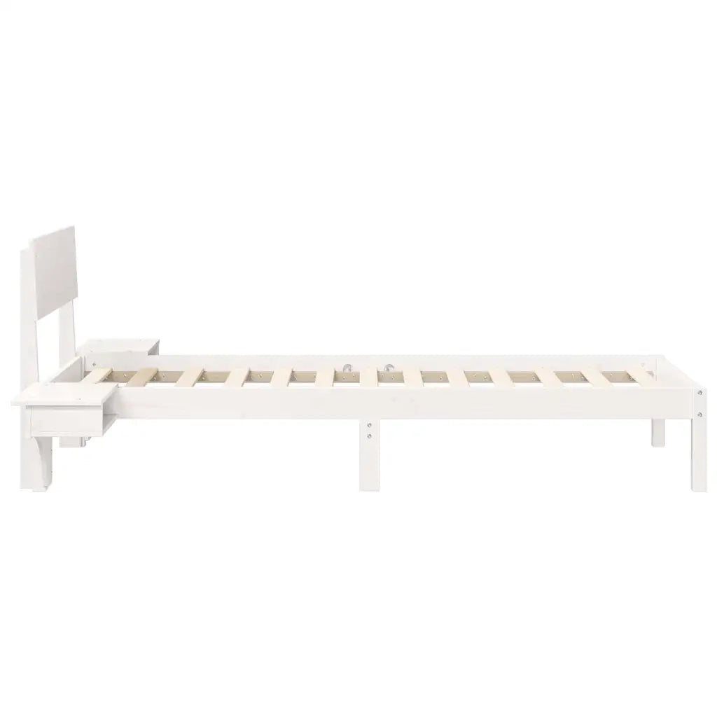Struttura del letto-Giroletto-Rete del Letto Bianco 75 x 190 cm Pino massello 543797