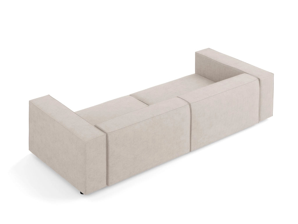 Cosmopolitan Design - Divano "Arendal" 4 posti in ciniglia con effetto a coste beige scuro 