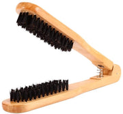 Strumento per dirizzare i capelli a mano libera - Doppia borsetta - Kam per capelli in legno - Utensile per dirizzare i capelli - Portatile - Antistatico - Adatto per tutti i tipi di capelli - Kam per parrucchiere