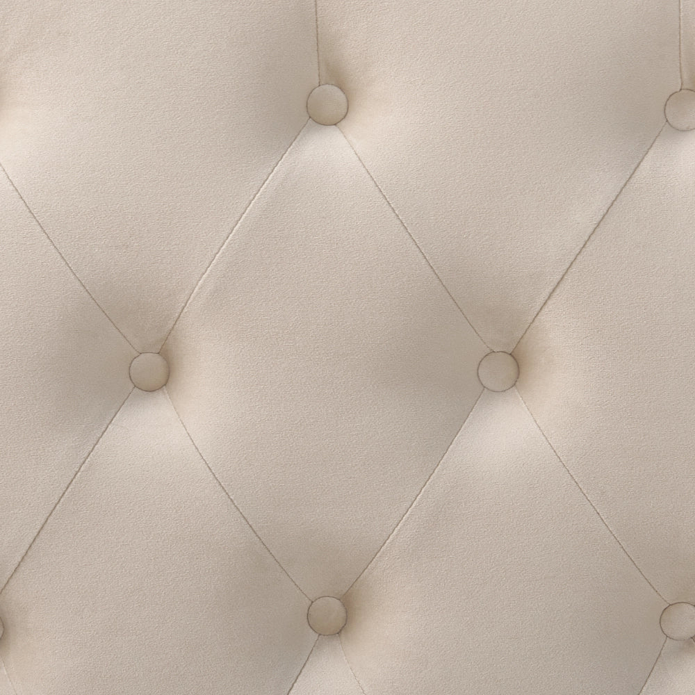 Letto matrimoniale velluto beige 140 x 200 cm design moderno contemporaneo