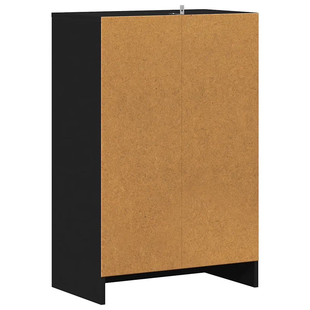 Scarpiera Nera 60x35x92 cm in Truciolato 808946
