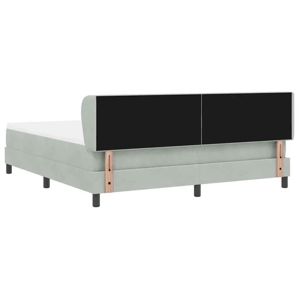 Letto a molle con testiera Grigio chiaro 180 x 200 cm Velluto 3340400