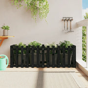 Fioriera Giardino a Recinzione Nera 150x50x50cm Massello Pinocod mxl 83692
