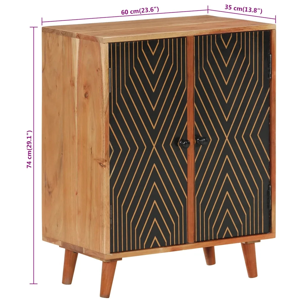 Credenza 60x35x74 cm in Legno Massello di Acacia