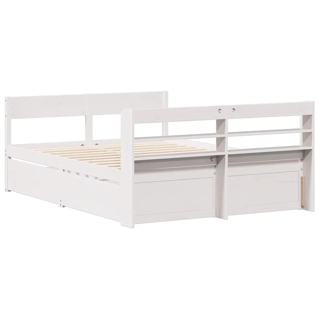 Letto senza Materasso Bianco 160x200 cm Legno Massello di Pino 3307117