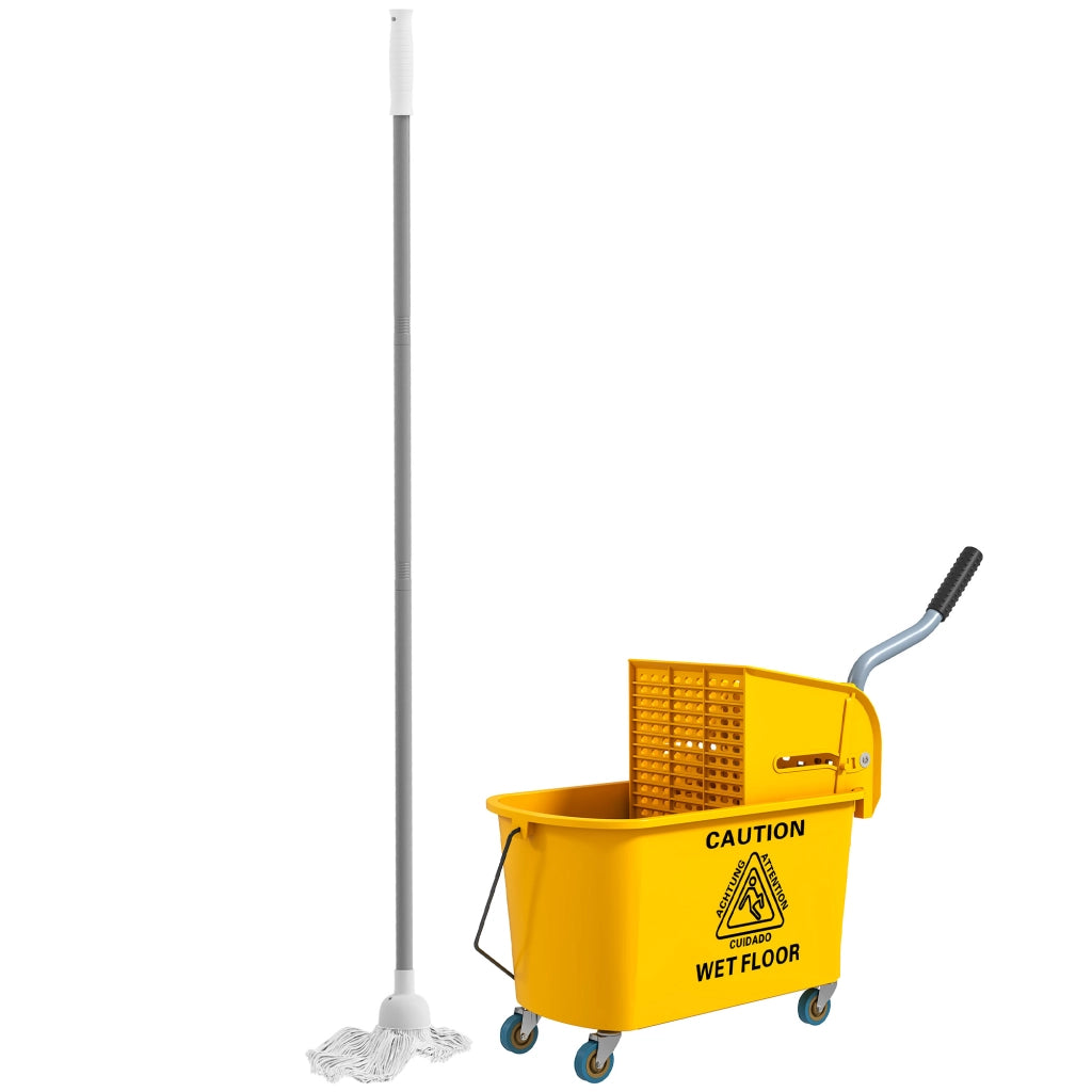 Carrello per la pulizia 20L con spremitore e set di scope ¨C zephmum ¨C 20 litri