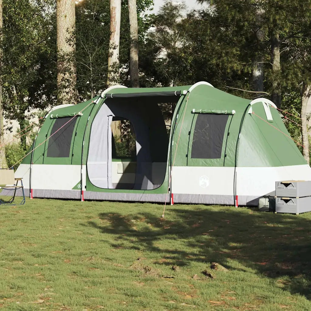 Tenda da Campeggio a Tunnel per 4 Persone-Tenda per Escursionismo Verde Impermeabile 640337