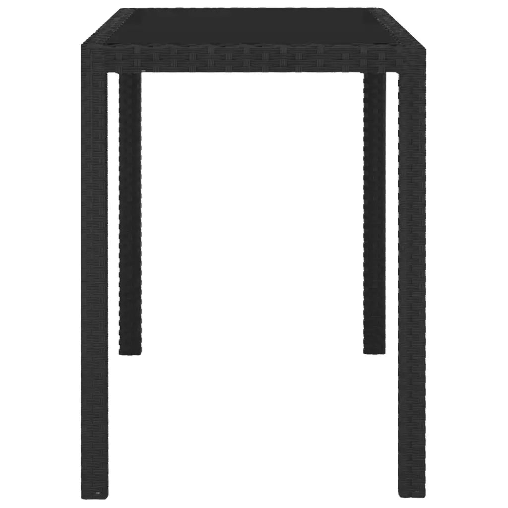 Set da Pranzo da Giardino 5 pz | Set Salotto da Giardino con Cuscini in Polyrattan Nero