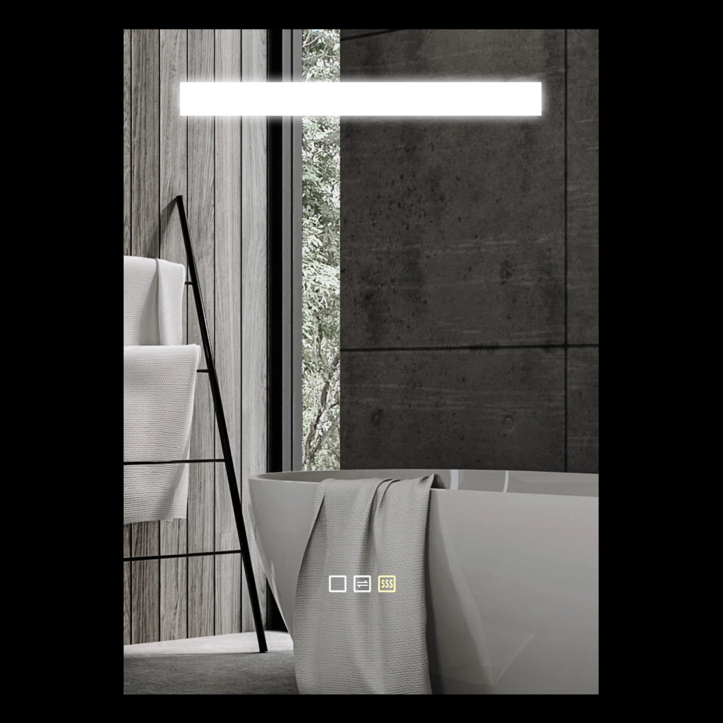Specchio da Bagno con Luce LED 70x50 cm Antivaho 3 Colori ¨C zephmum ¨C Bianco